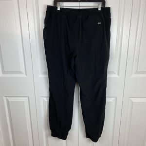 Eddie Bauer Size 14 Pants Black Tapered Fleece Flannel Lined Hiking Pull On